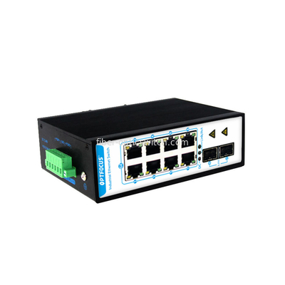 IP40 Protection Industrial PoE Switch 8 X 10/100/1000Mbps RJ45 Ports 2x 1000M SFP Port