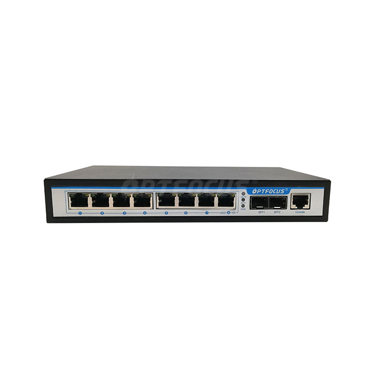 Factory OEM 8 Port Managed Poe Switch 8*10/100/1000M PoE Ports+2*1000M SFP Port for IP Camera NVR CCTV
