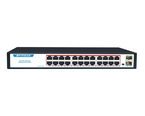 370W PoE Güç Ağı Ethernet Anahtarı Dahili Güç RJ-45 1000 Mbps